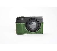 Zakao Étui pour Ricoh GR III en cuir véritable fait à la main pour Ricoh GR III GR3 Version ouverture par le bas avec dragonne (Vert)