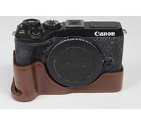 Zakao Mallette Étui pour appareil photo EOS M6 Mark II en cuir synthétique avec ouverture par le bas et dragonne Marron café
