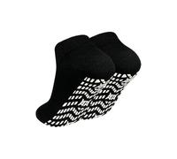 ZAKASA Homme Antidérapantes Chaussettes Hôpital: Chaussettes Basses Antidérapantes Coton Socquettes Courtes Respirant pour Gériatrie EU 43-46 Noir-1 Paire