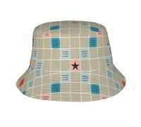 ZaKhs Chapeau bob imprimé Scrabble pour homme et femme - Chapeau de soleil pliable - Casquette de plage tendance pour l'extérieur et les voyages - Noir, Noir , taille unique