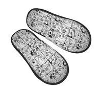 ZaKhs Pantoufles amusantes Ahegao pour femme - Antidérapantes - Pour intérieur et extérieur, Noir , Large