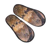 ZaKhs Pantoufles antidérapantes pour femme Motif chasse au cerf Pour intérieur et extérieur, Noir , Large