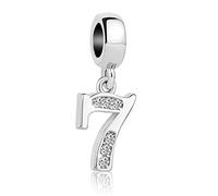 ZakiaHo Breloque chiffre porte-bonheur 0 1 2 3 4 5 6 7 8 9 pour bracelets compatibles avec bracelets Pandora, Cuivre, Pas de gemme