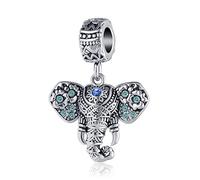ZakiaHo Breloque éléphant vintage pour bracelets pour femme - Breloque animal porte-bonheur compatible avec les bracelets Pandora, Cuivre, Pas de gemme