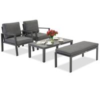 Zakintos Ensemble de meubles de terrasse avec banc anthracite Garden Point