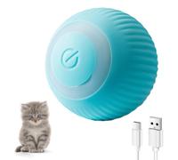 zaknszan Boule Automatique de Chat, Jouet Balle Interactifs pour Chats | Chats à la Maison Intelligente rotative Automatique, Jouet pour Chats avec lumières LED, Boule Rechargeable Via USB (Bleu)