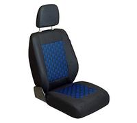Zakschneider Housses De Siège pour Citroen Jumpy - Housse Avant Siège du Conducteur - Couleur Premium Noir avec Effet 3D Bleu