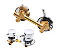 ZAKSEM 2/3/4/5 voies robinets de douche en laiton, mélangeur de soupape de cabine de douche, mitigeur de vanne avec élément filtrant en céramique, entraxe 10/12,5/14,5 cm, G1/2" thread 3-way-14,5 cm