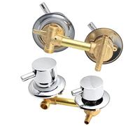 ZAKSEM Mitigeur Cabine De Douche,2/3/4/5 Voies Sortie D'eau Filetage/intubation,Entraxe 10Cm/12,5Cm Mitigeur Laiton Salle De Bain Poli Douche Robinet Cabine (Intubation 2 way 10cm)