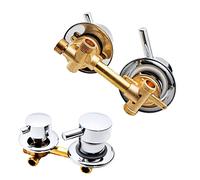 ZAKSEM Mitigeur Cabine De Douche,2/3/4/5 Voies Sortie D'eau Filetage/intubation,Entraxe 10Cm/12,5Cm Mitigeur Laiton Salle De Bain Poli Douche Robinet Cabine (Screw 2 way 12.5cm)