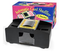 ZAKVOP Melangeur de Carte Électronique 2 Jeux, Batterie Automatique Mélangeur Carte pour Poker, UNO, Skip Bo Skyjo Card Shuffler (Version à Piles 2 Jeux)