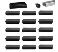 Zaky 80x40 mm Bouchon pour Tube Rectangulaire Noir Plastique Embout Bouchons D'obturation pour Pieds de Meuble Trampoline 12 pièces