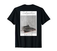 Zakynthos Grèce Naufrage Plage Vintage Voyage Design T-Shirt