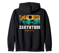 Zakynthos Grèce Rétro Coucher de Soleil Grecque Vacances Sweat à Capuche