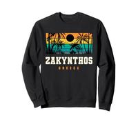 Zakynthos Grèce Rétro Coucher de Soleil Grecque Vacances Sweatshirt