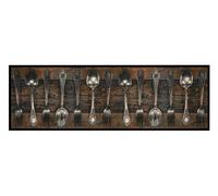 Zala Living Cook & Clean - Tapis de Cuisine antidérapant - Tissu Plat - À Poils Courts - Lavable - pour couloir, Cuisine, salon - Marron - 50 x 150 cm