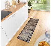 Zala Living Hanse Home Cook & Clean Tapis de Cuisine, antidérapant, tissé à Plat, à Poils Courts, Lavable, pour Couloir, Cuisine, Salon, Marron Taupe, 50 x 150 cm