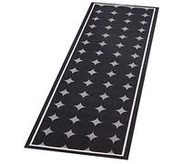 Zala Living Tapis de Cuisine, Lavable, Motif à Pois (45 x 140 cm, 100% Polyamide, antidérapant, Compatible avec Un Chauffage au Sol) - Noir