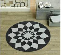 Zala Living Tapis Rond en Velours et Polyamide pour Chambre d'enfant Motif Terrain de Football Vert 100 cm, Polyamide, Gris, 100 x 100 x 0,7 cm