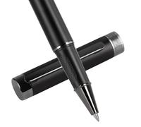 Zalantan Superbe stylo de luxe pour homme - Cuivre pur - Sensation lourde - Stylo professionnel lisse pour écrire un journal intime avec étui cadeau et 2 recharges (noir)