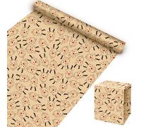 ZALAON Rouleau De Papier D'emballage De Noël, 43 CM x 10 M Papier D'emballage Avec Le Renne Rudolph Pour Cadeaux Papier Kraft D'emballage Pour Boîtes-Cadeaux Décoration De Fête