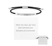 ZALAOR Bracelets de force inspirants pour femmes - Dont Let the Hard Days Win - Bracelet d'encouragement en corde réglable pour la famille, les amis et les filles - Cadeau de motivation à porter au