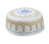 zalati Chapeau Kufi de prière islamique musulmane, bleu, Taille unique