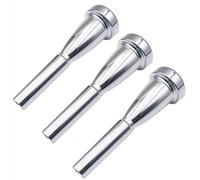 zalati Lot De 3 Embouchures De Trompette Argentées (Tailles 3C, 5C, 7C) - Accessoires Professionnels en Laiton Plaqué pour Les Joueurs De Cornet Bach - Projection Et Articulation Améliorées