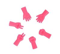 zalati Lot de 6 capuchons de protection en caoutchouc pour pointes d'aiguilles avec ciseaux en papier pour tricot et crochet - Rose rouge