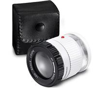 zalati Loupe 30x réglable à longueur focale avec lumière UV LED pour bijoux, textiles, pièces de monnaie, plaque de timbre, pierres précieuses - Blanc