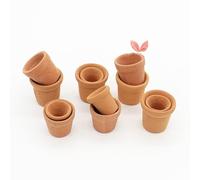 zalati Mini Pots de Fleurs 12 pièces Pots de Plantes Miniatures Pots en céramique pour Bricolage fée Jardin Histoire racontant Prop décoration 1/12 Maison de poupée