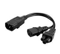 zalati Power Extension Cable IEC320-C14 to C13+C5 Splitter Power Adapter Cord 3-pin Black
