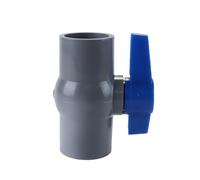 zalati robinet à boisseau sphérique, vanne d'arrêt à embout femelle en PVC de 40 mm de diamètre intérieur pour installation d'aquarium, arroseur de jardin, gris bleu