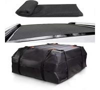 zalati Sac de Toit de Voiture 15 Pieds Cubes Top Cargo Carrier Tissu Oxford 420D avec 8 Sangles Résistant à l'eau Zip Bagage Bag + Anti-Slip Pad