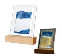 zalati Veilleuse en sable mobile 3D avec lumière LED pour décoration de maison et de bureau - Bleu