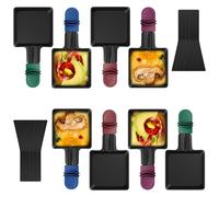 Zalava 8Pcs Poêlon Raclette Carré à Revêtement Antiadhésif, Coupelle Raclette avec Poignée Anti-brûlure pour Fromage Fondu,Pommes de Terre,Oeuf Frit, 8Pcs Spatules en Nylon Passés au Lave-vaisselle