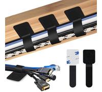 Zalava Câble Management sous Bureau, 150 * 35mm Réglable Cache-Fil Auto-agrippant, 50 Pcs Réutilisable Organisateur pour Gestion de Câble PC,TV,DVD etc.