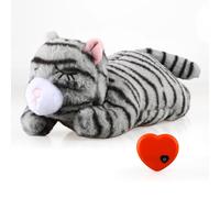 ZALBYUY Jouets pour chiots avec battement de cœur, jouet d'aide au sommeil, jouets de dressage pour petit chien pour soulager l'anxiété, jouets en peluche pour chiens et chats (gris)