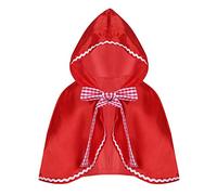 Zaldita Bébé Enfant Fille Cape à Capuche Déguisement Carnaval Noël Rouge Cape de Princesse Cosplay Sorcière Vampire Diable Satin Capuchon Coupe-vent Mascarade Rouge M-L