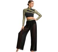 Zaldita Costume Danse Lyrique Paillette Robe Danse Lyrique Femme Entraînement Valse Jazz Rhinocéros Scintillant Robe Contemporaine Femme Or S