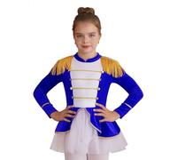 Zaldita Enfant Fille Robe Cirque Déguisement Monsieur Loyal Tutu Justaucorps de Danse Performance Spectacle Fête Carnaval Danseuse Fille Uniformes Cirque Costume Actrice Bleu royal B 3-4 ans