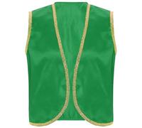 Zaldita Homme Veste sans Manches Costume Halloween Prince Débardeur Gilet Déguisement Costume Arabe Roi Tenue Carnaval Partie Fête Jeux De Rôle Vert XL