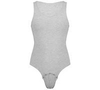 Zaldita Maillot de Corps Homme Body String de Sport Bodysuit Gilet sans Manches Justaucorps Gymnastique Barboteuse Erotique Lingerie de Nuit Beachwear Grey XXL