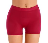 Zaldita Mini Short Legging Court Femme Slim Fit Short de Sport Yoga Fitness Shorts d'Entraînement Transparent Sexy Short de Sécurité Bas Lingerie de Nuit Nightwear Rouge Taille Unique