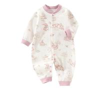 Zaldita Nouveau Né Combinaison Coton Sans Semelles Une Pièce Bodysuit Sleepwear Pâques Vacances Joli Motif D'animaux Vêtements Pour Lavande 8-14 mois