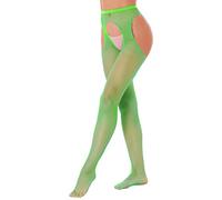Zaldita Résille Collant Femme Transparent Collant à Pied Résille Ouvert Legging Elastique Bas de Soirée Club Bal Mince Collant Vert One Size