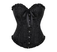 Zaleau Corset Femme Bustier Sexy Costume Medieval Lacet Grande Taille, XS-6XL, Noir, L
