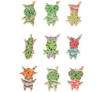 Zalelda Echoes Wisdom Link Koroks Figurine Badge, 9 Pièces Tears Kingdom Broches, Elfe De La forêt Koroks Metal Badge, Link Cosplay Sac Decor