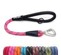 ZALER Laisse courte pour chien, 45,7 cm, laisse réfléchissante avec anneau en O, laisse robuste pour chiens de grande et moyenne taille (45,7 cm, rose)