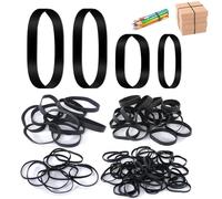 ZALHIN 120 Pieces Elastique Caoutchouc Noirs - Bande De Caoutchouc Épaissie, Largeur 5mm, 6mm, 13mm, 4 Spécifications, Haute Élasticité, Papeterie Adaptée aux Écoles, Bureaux et Maisons